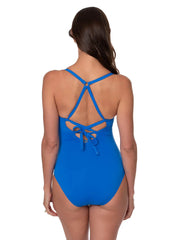 Jantzen Women's Solids Pat Lace Back One Piece Swimsuit