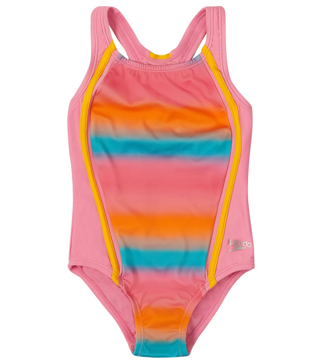Speedo Girls' Sport Splice One Piece Swimsuit (Little Kid)