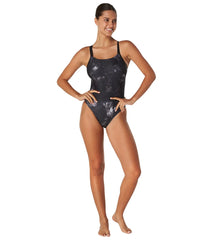 Speedo Women's Printed Volt Back One Piece Swimsuit