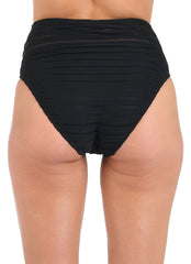 La Blanca Women's Fluid Lines High Waist Bikini Bottom