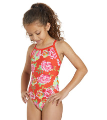 Sporti Chinoiserie Floral Thin Strap One Piece Swimsuit Youth (22-28)