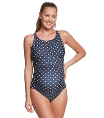 EQ Swimwear Dots Banded Maternity One Piece Swimsuit