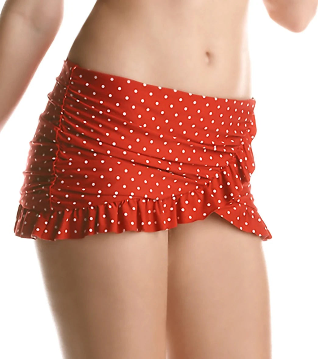 Jantzen Pretty Pin Dot Dotty French Curve Swim Swim Skirt