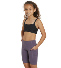 Everyday Yoga Girl Uphold Solid High Waisted Biker Shorts with Pocket