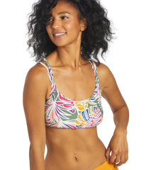 Sporti Active Tropical Palm Double Cross Workout Bikini Top