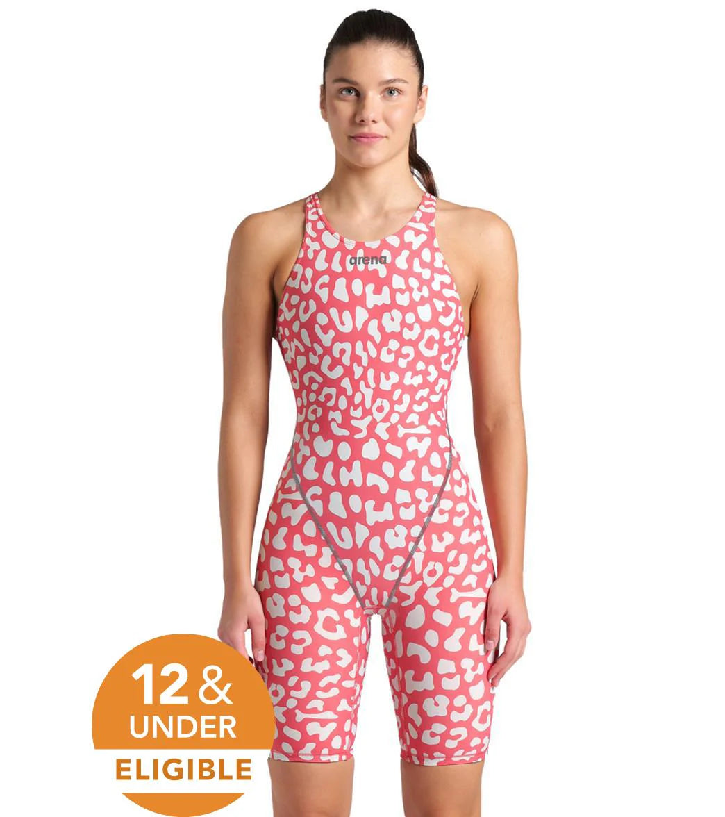 Arena Women's Powerskin ST Next Limited Edition Leopard Open Back Tech Suit Swimsuit
