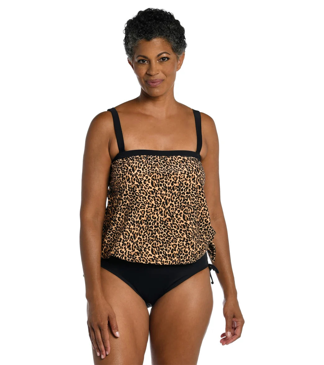Maxine Women's Courgar Blouson Bandeau Tankini Top
