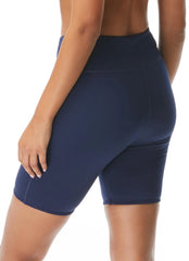 Beach House Solid Pace High Waisted Swim Biker Short
