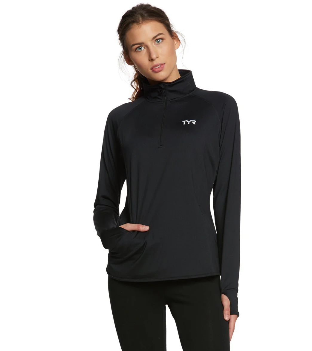 TYR Women's Alliance 1/4 Zip Pullover Warm Up Jacket