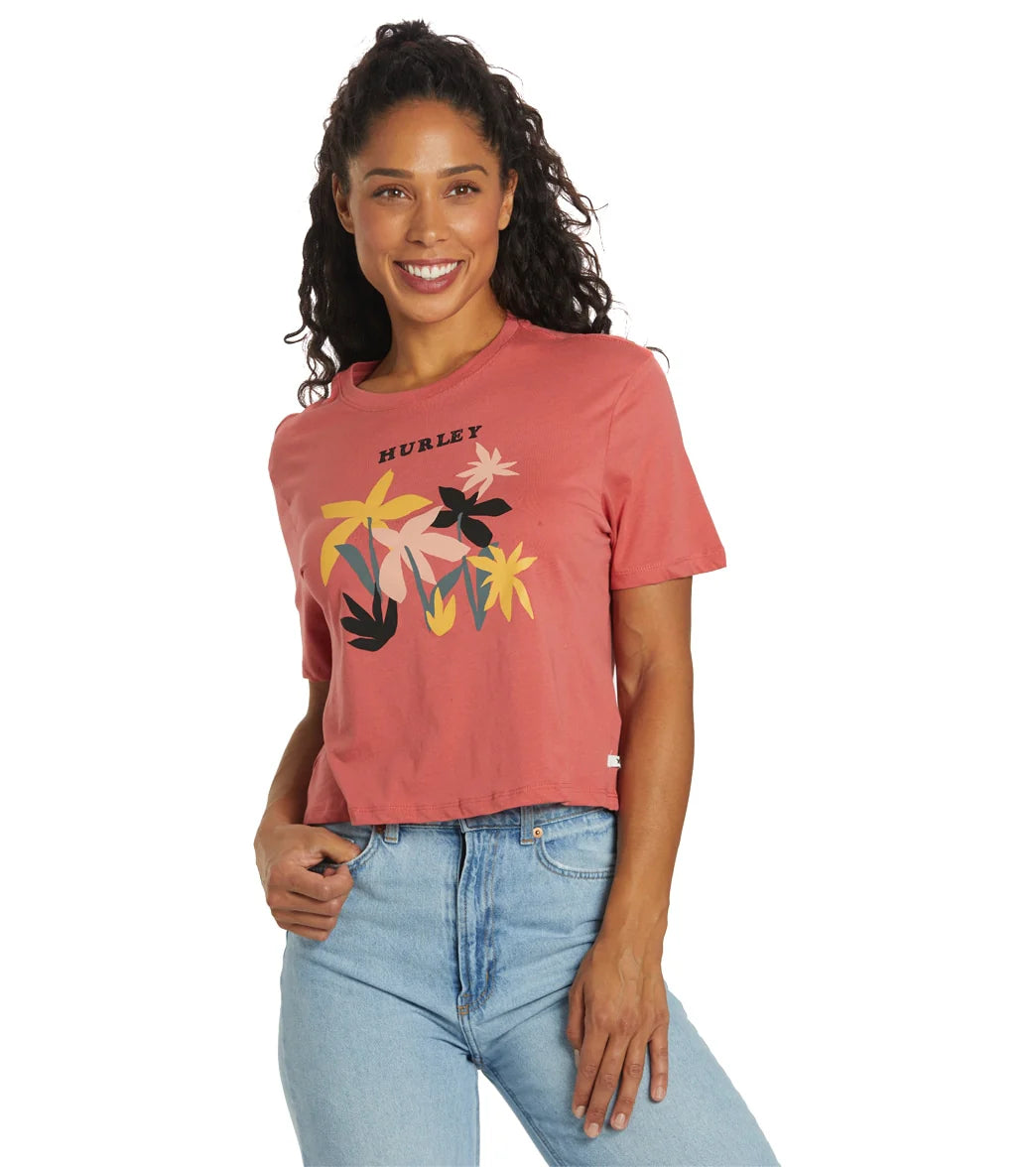 Hurley Women's Bloom Cropped Crew Tee