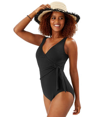 Tommy Bahama Women's Pique Colada Wrap One Piece Swimsuit