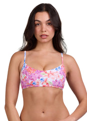 JOLYN Women's Hikari Orchids Rib Tie-Back Bikini Top