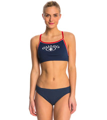 Waterpro Lifeguard Thin Strap Piped Two Piece Bikini Swimsuit Set