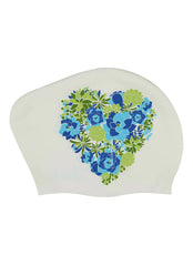 Sporti Oasis Bloom Long Hair Bun Silicone Swim Cap