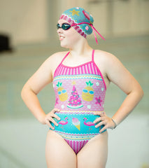 Sporti Granny Sweater Tropical Holiday Thin Strap One Piece Swimsuit