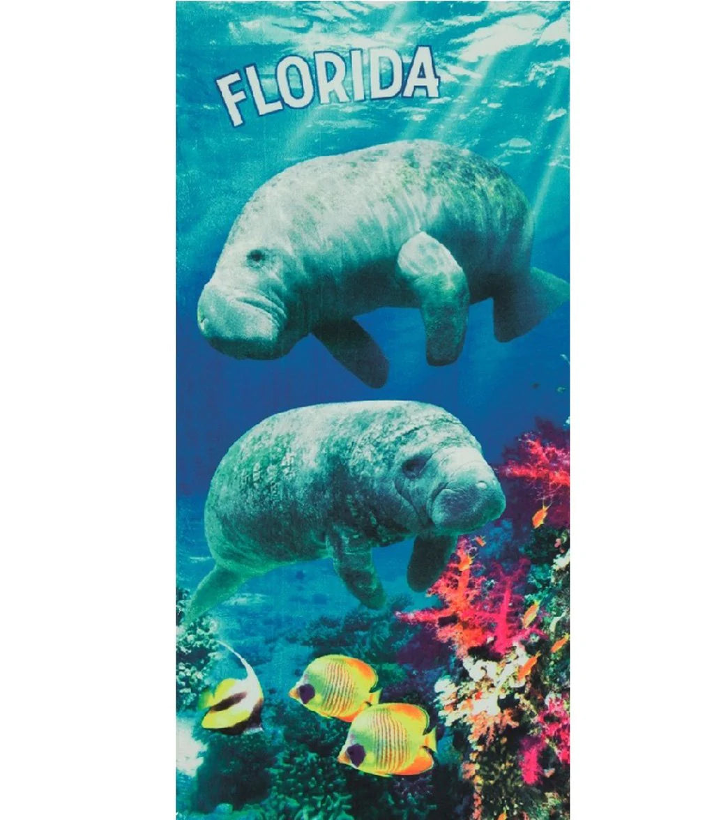 A to Z Towels Florida Manatees Beach Towel 30" x 60"