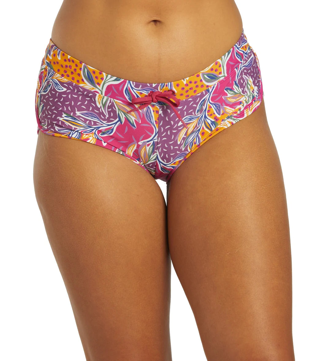 Sporti Active Floral Patchwork Cheeky Boyshort Swim Bottom