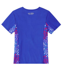 Speedo Girl's Short Sleeve Print Splice Rashguard (Little Kid, Big Kid)