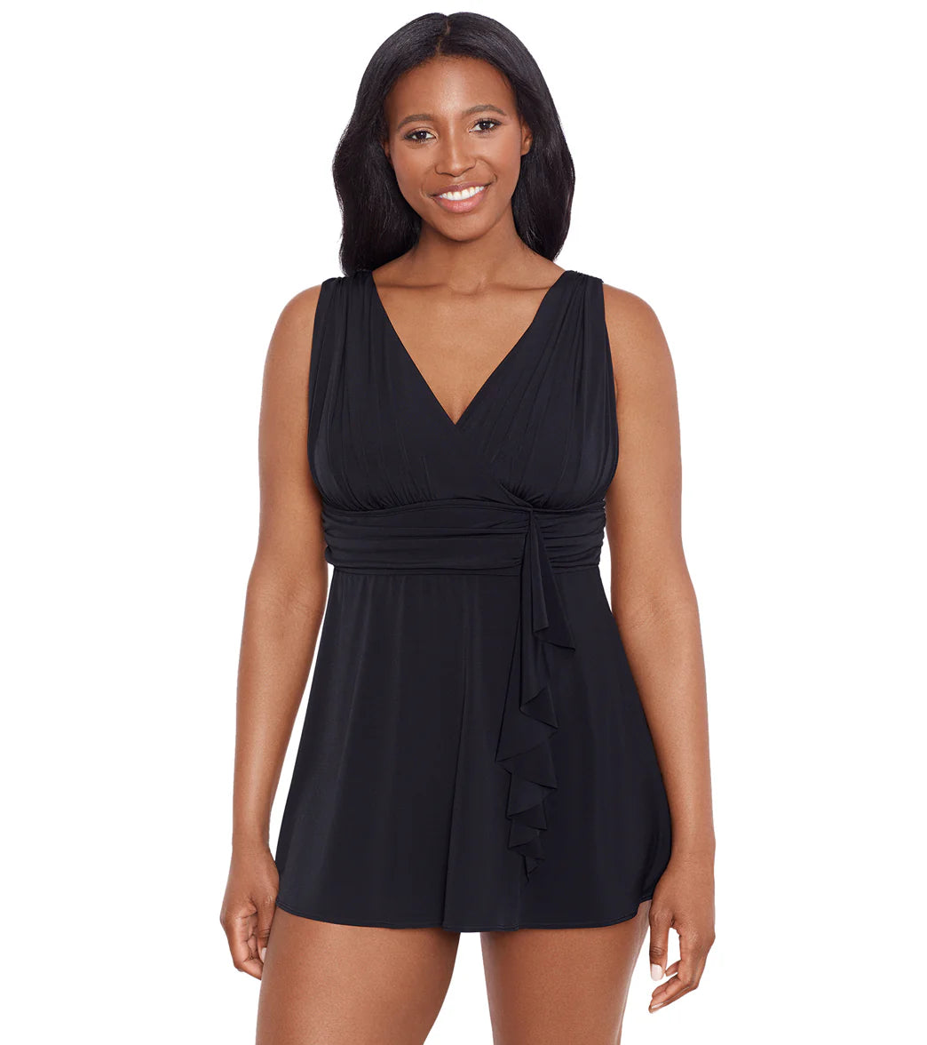 Longitude Women's Night Gala Ruffle Goddess Swim Dress