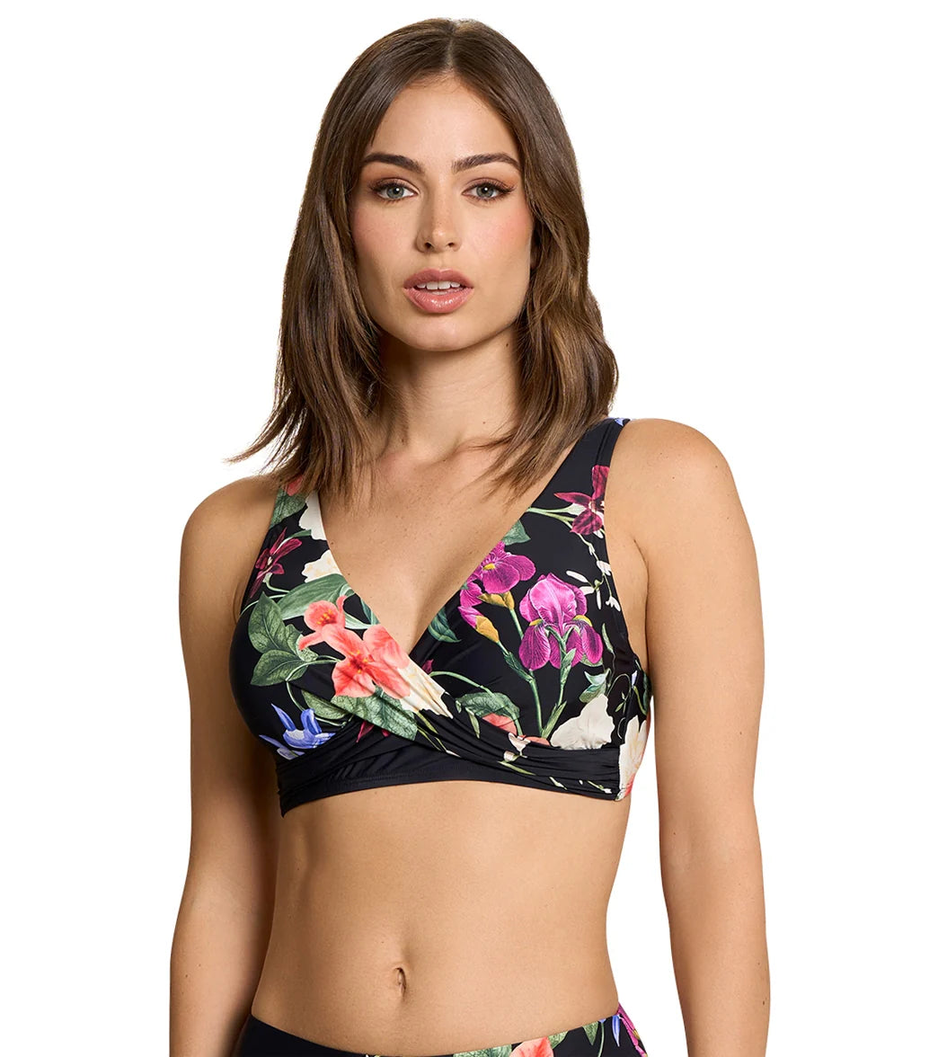 Jantzen Women's Floral Fantasy Vera Surplice Bikini Top