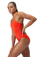 Speedo Vibe Women's Solid V-Back One Piece Swimsuit