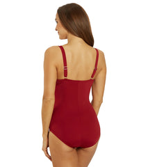 Speedo Women's Adjustable Solid Shirred One Piece Swimsuit