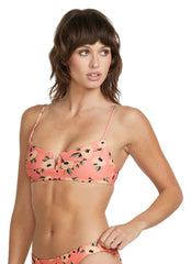 Volcom Women's Pirnt Call Me Big Poppy V-Uwire Bikini Top