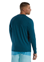 TYR Men's Solid SunDefense Long Sleeve UPF 50+ Swim Shirt