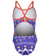 Sporti Limited Edition Ugly Sweater Pizza Tree Thin Strap One Piece Swimsuit Youth (22-28)