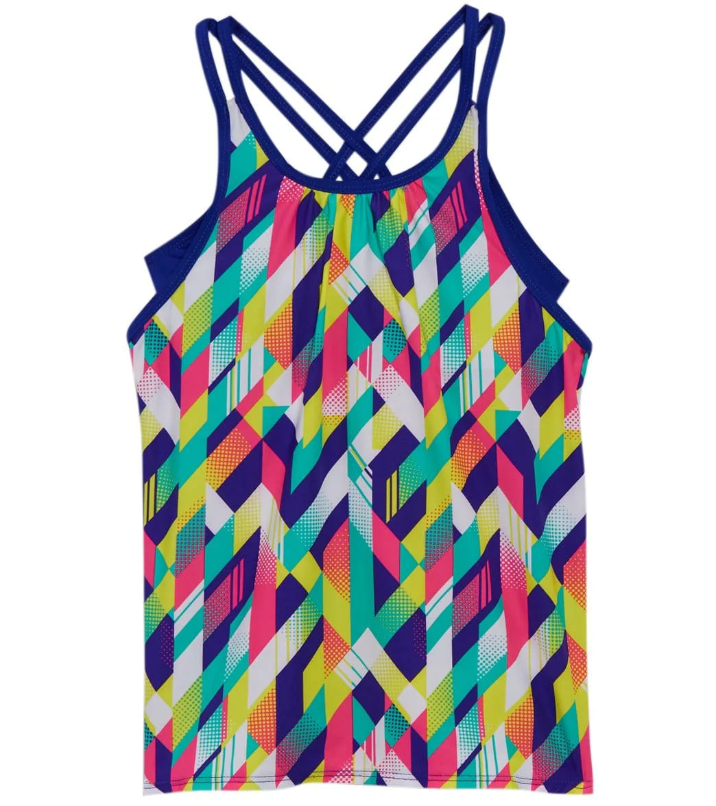 TYR Girls' Paint Party Olivia 2 in 1 Tankini Top (Big Kid)