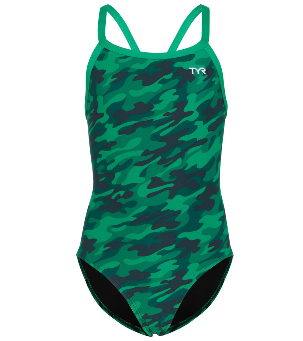 TYR Girls' Camo Diamondfit One Piece Swimsuit