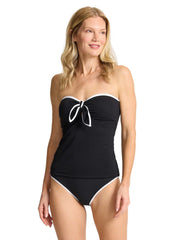 Tommy Bahama Women's Island Cays Cabana Tie Front Bandini Tankini Top