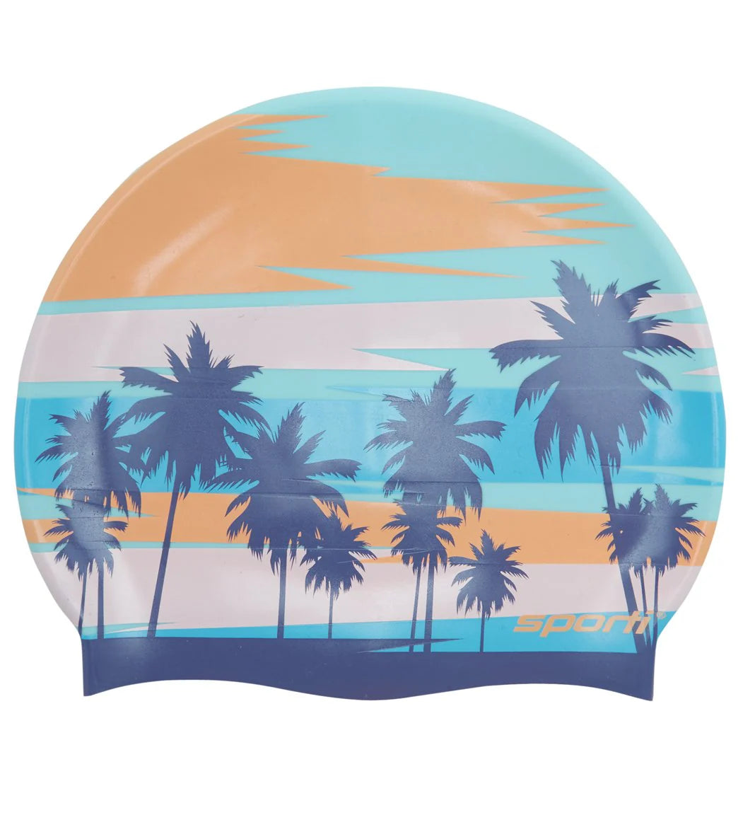 Sporti Tropic Silicone Swim Cap