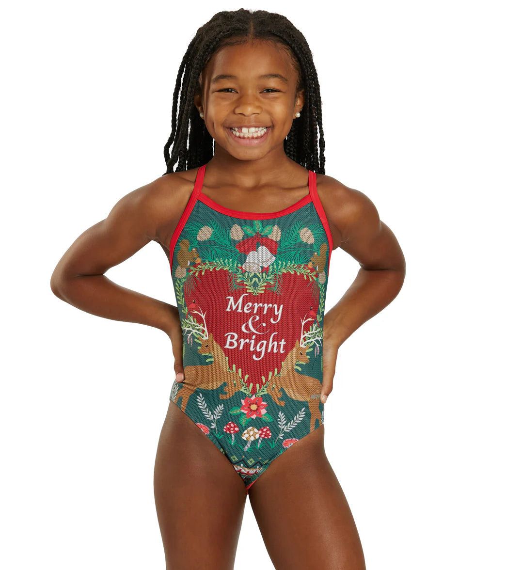 Sporti Granny Sweater Merry & Bright Thin Strap One Piece Swimsuit (22-44)