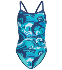 Sporti Great Wave Thin Strap One Piece Swimsuit Youth (22-28)