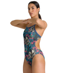 Arena Women's Drew Kibler Skulls/Roses Challenge Back One Piece Swimsuit