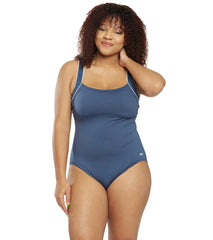 TYR Women's Solid Square Neck Controlfit Chlorine Resistant One Piece Swimsuit