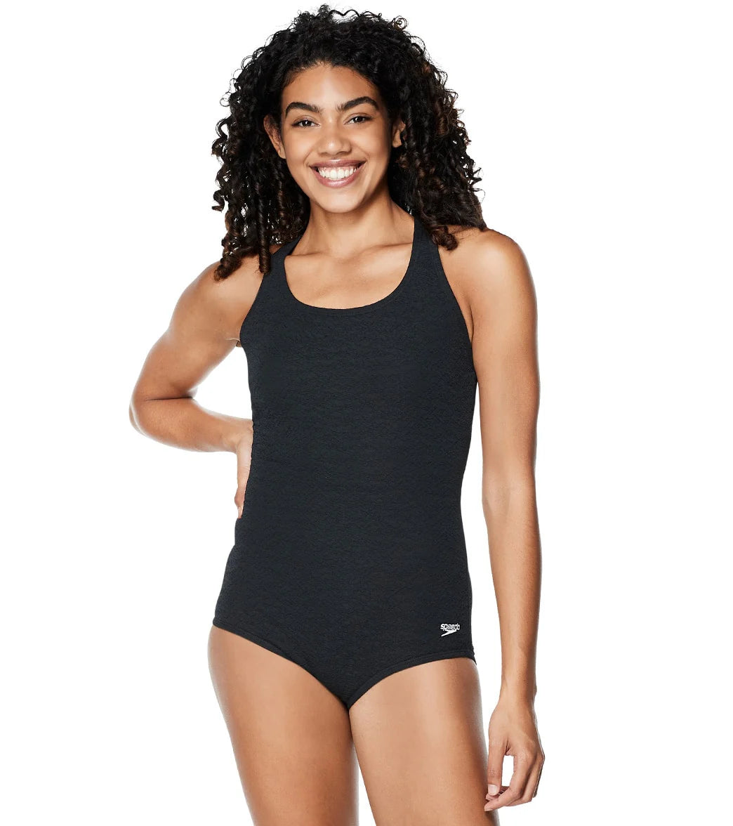 Speedo Women's Pebble Textured X-Back One Piece Swimsuit
