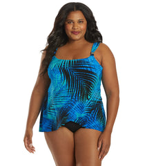 Miraclesuit Plus Women's Plus Size Shadowcat Dazzle Tankini Top
