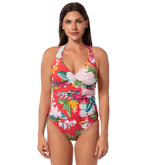 Jantzen Women's Morning Bloom Louise Wrap Tankini Top