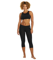 Dolfin Women's Solid Aqua Swim Capri Leggings
