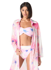 Carmen Marc Valvo Women's Floral Escape Twist Bikini Top