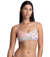 JOLYN Women's Hikiri Cottage Patch Scoop Neck Tie Back Bikini Top