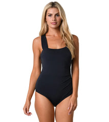 Jantzen Women's Glamour Solid Cap Sleeve One Piece Swimsuit