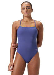 Speedo Women's Solid V Back One Piece Swimsuit