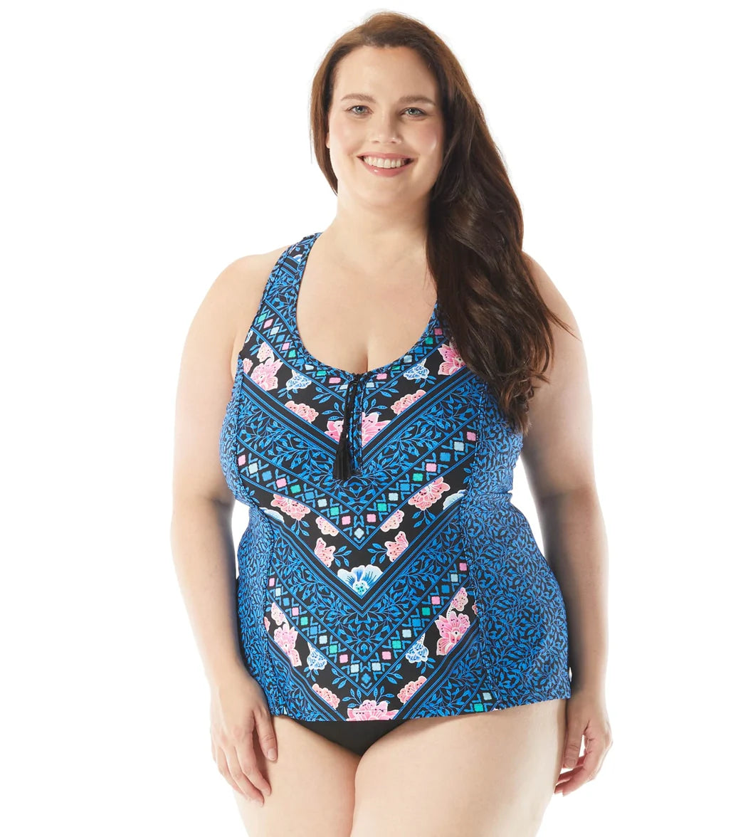Beach House Women's Plus Size On The Vine Erinna Racerback Tankini Top
