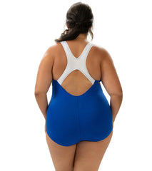 Dolfin Aquashape Women's Color Block Conservative One Piece Swimsuit