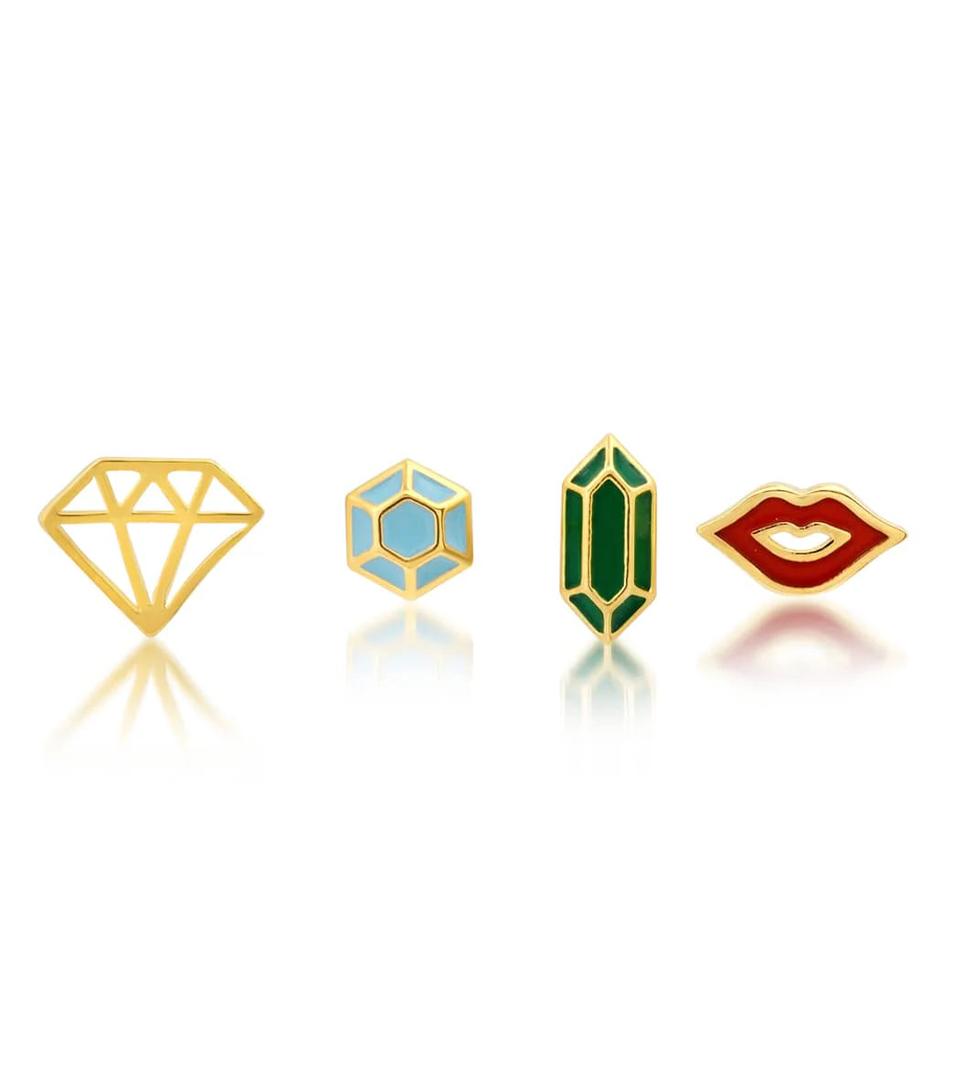 TAI Jewelry Four Enamel Stud Collection