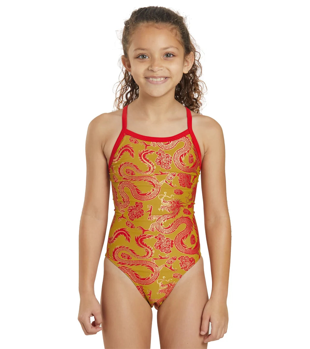 Sporti Lunar Dragon Foil Thin Strap One Piece Swimsuit Youth (22-28)