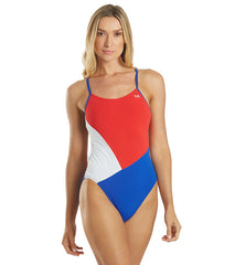 TYR Women's Solid Splices Block Cutoutfit One Piece Swimsuit